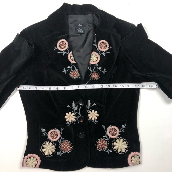 Sele Black Velvet Embroidered Jacket - Picture 5 of 8